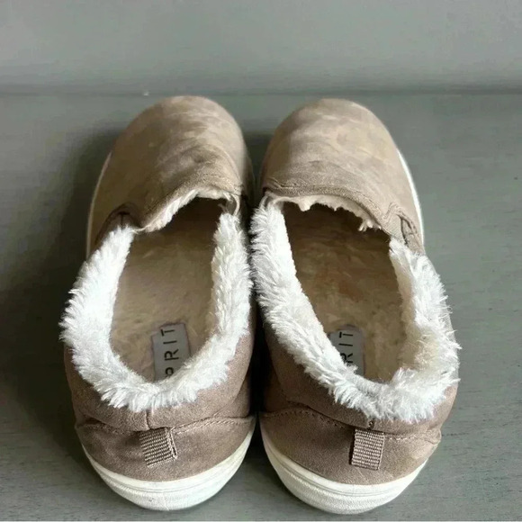 ESPRIT Slip On Sneaker Women 7.5 Paramount Neutral Tan Faux Fur Round Toe Shoe - Picture 7 of 11